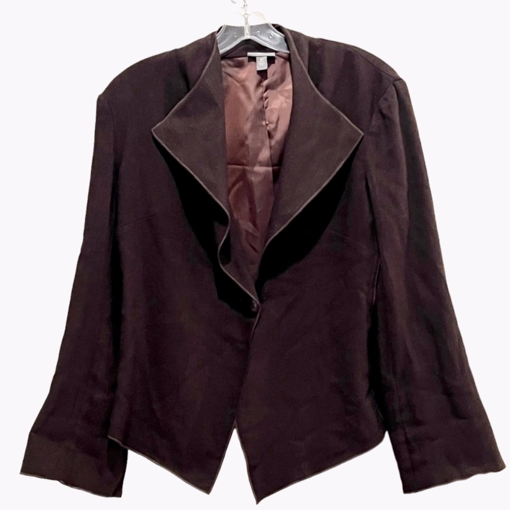 J. Jill One Button Artsy Exposed Seam Jacket Fully Lined Sz 8P
